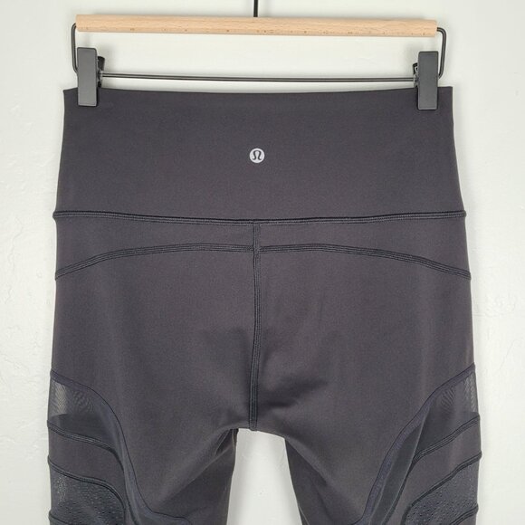 Lululemon Wunder Under High Rise Tight Mesh 28" Luxtreme Black Size 8 - Picture 8 of 12